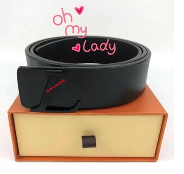 

men's designer belts classic fashion luxury casual letters smooth buckle ladies men's belt width 3.8cm with orange frame, Black;brown
