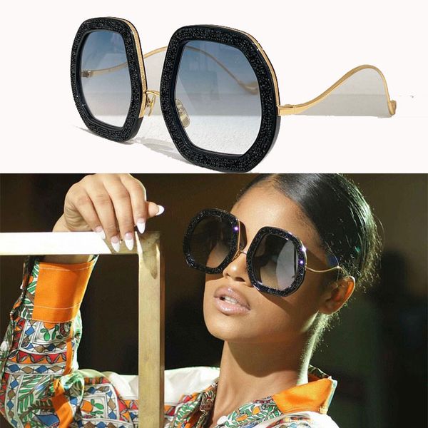 Óculos de sol marca designer mulher metal templo elementos embelezado armação redonda KARLSSON Anti-UV400 óculos da moda caixa original
