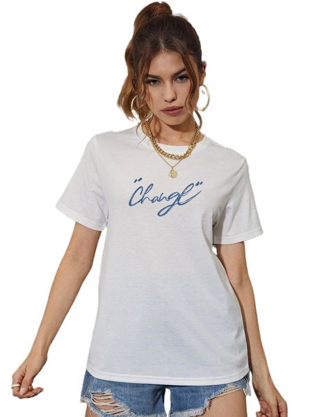 

letter graphic tee 44bm#, White