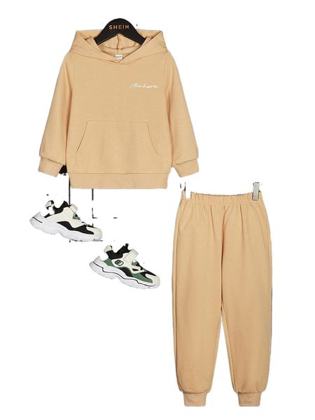 

toddler boys letter graphic sweatshirt & sweatpants e3vi#, Black;white