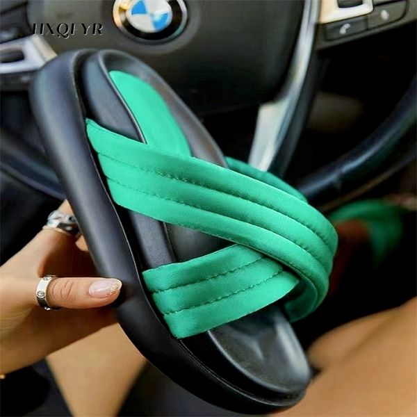

women's slippers flip flops flat heel thick sole casual vacation beach shoes outdoor zapatos mujer 220408, Black