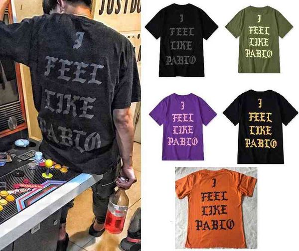 

european and american fashion i feel like pablo short sleeve york 21 city limited t-shirt for men women couple casual tees 100% pure, White;black