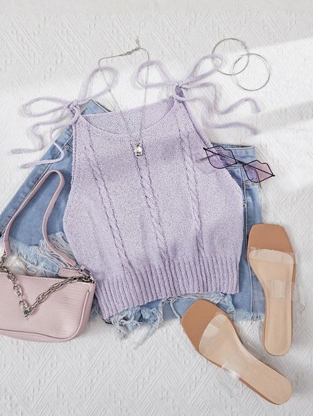 

knot shoulder cable knit v9ul#, White;black