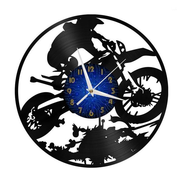 

wall clocks off-road motorcycle modern design home decor creativity 12 inch record clock led living room decoration