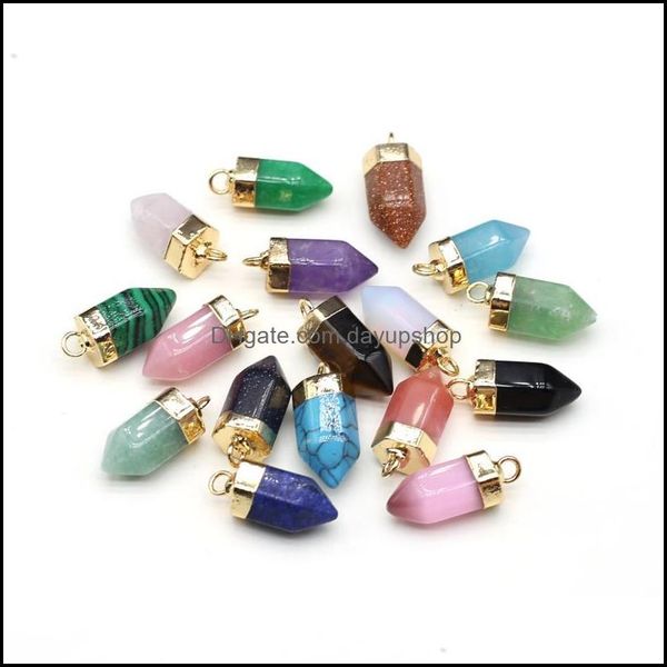 

pendant necklaces pendants jewelry natural stone rose quartz pencil head gemstone charms for mak dhxdm, Silver
