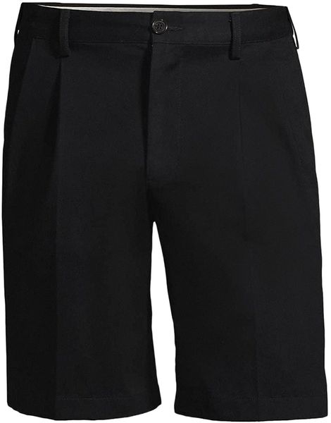 

end men's big and tall comfort waist pleated 9" no iron chino shorts 99sw#, White;black