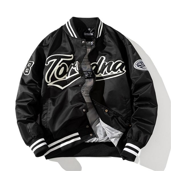 

hip hop baseball jacket men women embroidery letter streetwear fashion vintage windbreaker couples spring autumn 220719, Blue;black