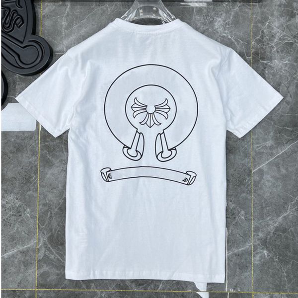 

men's ch summer luxury t shirts designer brand fashion quality tees horseshoe sanskrit cross polos t-shirts sweatshirts women short sl, White;black