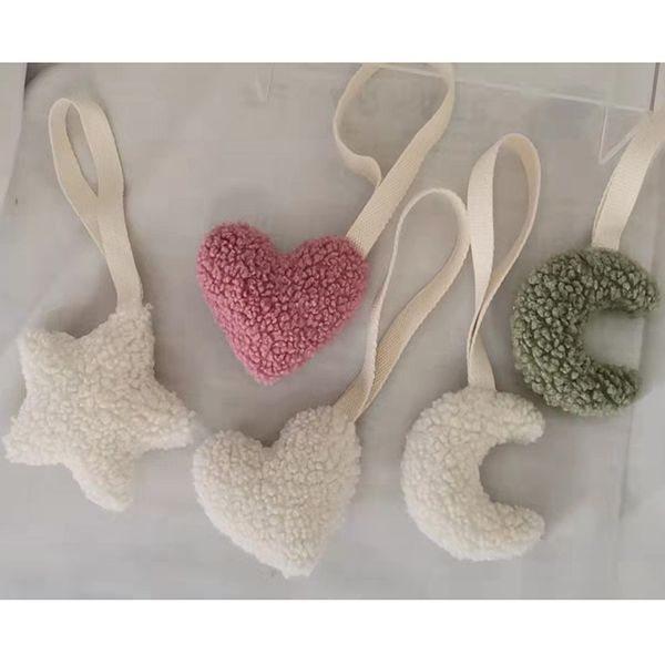 

teddy moon pacifier holder soft sherpa dummy clip heart star moon shape soother clips comforter baby shower gifts