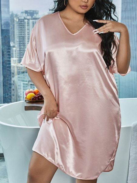 

plus satin cami nightdress o0du#, Black;white