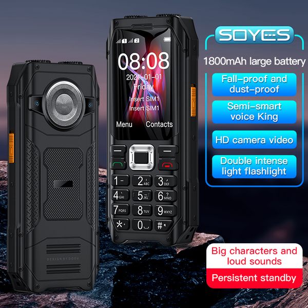 

SOYES Unlocked K80 GSM 2G Bar Mobile Phone 2.4Inch Dual Sim 1800mAh FM MP3 Double Torch Vibration Cellphone Big Font Loud Sound For Elder Outdoor Cellphones s, Red