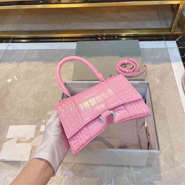

italy balenciga hourglass balencaigbag alligator bag 2022 versatile italy leather b-button portable single shoulder messenger
