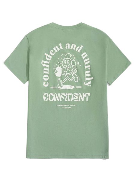 

men letter & cartoon graphic tee n46j#, White;black