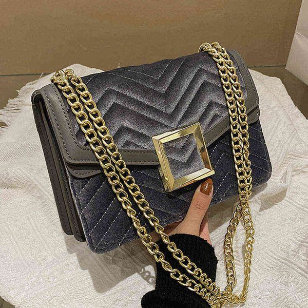 

metal chain velvet ladies shoulder bags 2022 autumn winter new fashion crossbody bag women casual shopping handbags