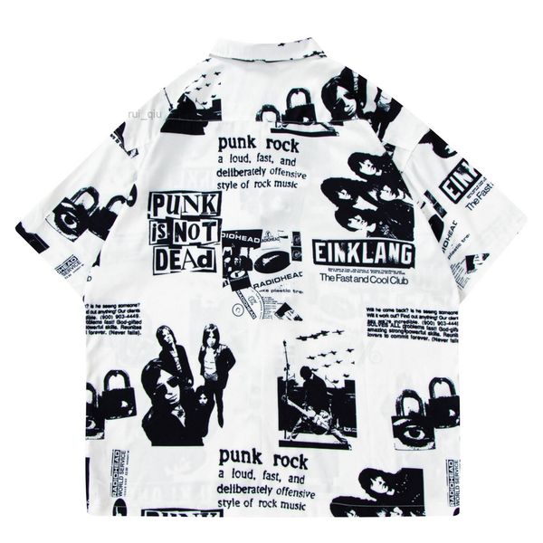 

summer shirts men hawaiian shirt casual 2022 short sleeve hip hop tees, White;black