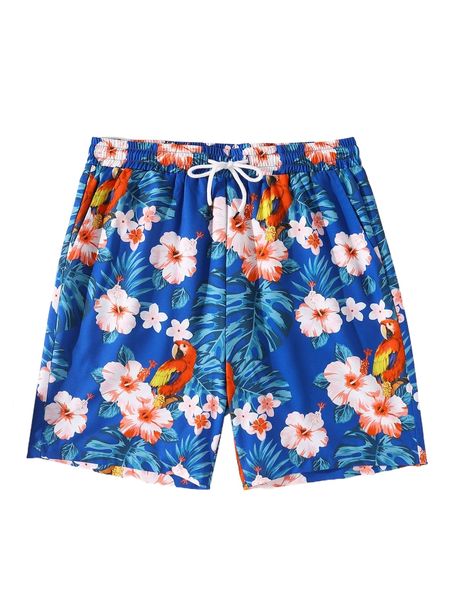 

men allover tropical print shorts 39am#, White;black