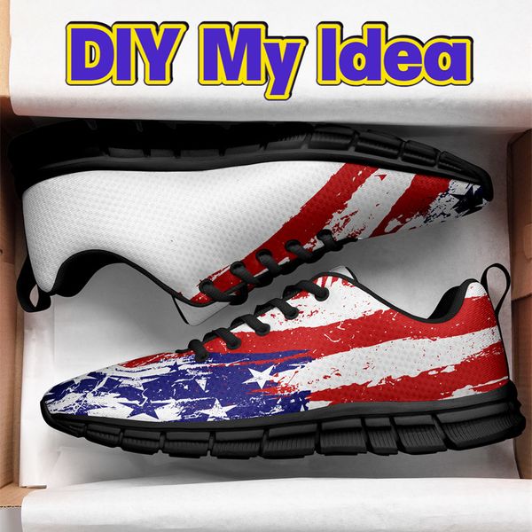 DIY-Modestil: Halbe Größe, kostenlose 7.0-Laufschuhe, bedruckte Schuhe, individuelle Turnschuhe für Männer und Frauen, individuelles Logo, Outdoor-Herren-Sportsneaker mit Box