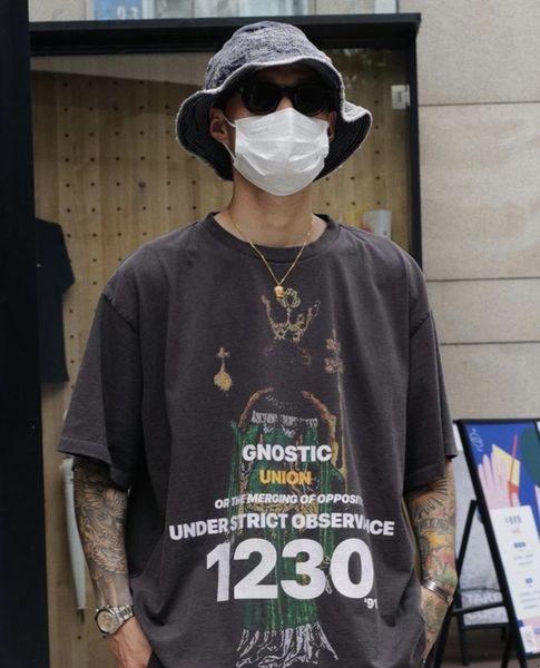 

men's t-shirts designer high street fashion brand 1230 letter 30th anniversary joint printed short sleeve t-shirt vintage casual ins me, White;black