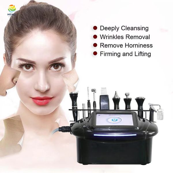 Nuovo 9 IN 1 Perdita di peso Rimozione dell'acne di punti neri Pulizia profonda del viso Scrub macchine a microcorrente Lifting facciale ad ultrasuoni RF Macchina di bellezza multifunzionale