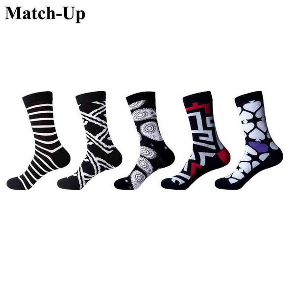 

matchup mens new arrival cool cotton business men socks patchwork pattern fashion brand boys 5pairs lot, Black