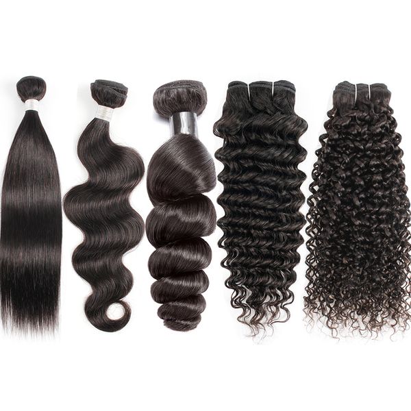 Virgin Weave 3/4 Paket 10-26inch Brezilya Remy İnsan Düz Vücut Gevşek Derin Dalga Çift Atkı