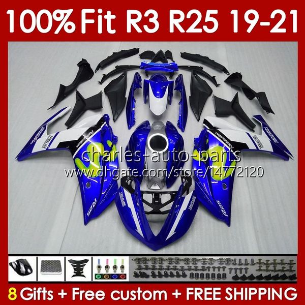 Einspritzung Movistar Blauer Formkörper für Yamaha YZFR3 YZF-R25 YZFR25 2019–2021 Karosserie 141Nr