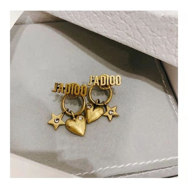 

2022 36% off designer jewelry earrings love letter female simple personality versatile small sterling silver anti allergy earrings, Golden