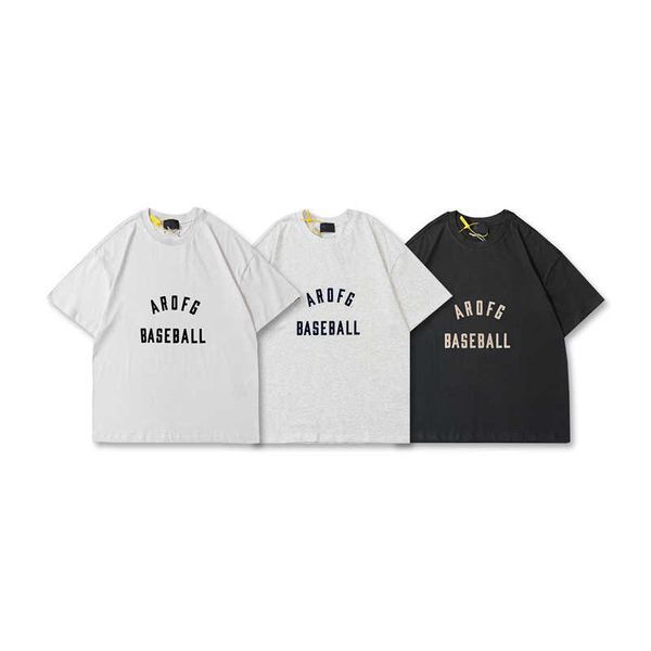 

21ss oversize baseball 7th collection flocking print tee skateboard spring summer high street tshirt men women short sleeve casual hip hop t, White;black