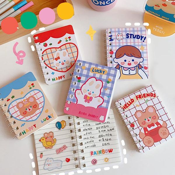 Taccuini Kawaii 80 fogli Taccuino tascabile portatile Agenda Sprial Taccuini appunti Piccolo taccuino regalo Cancelleria per la scuola Taccuini