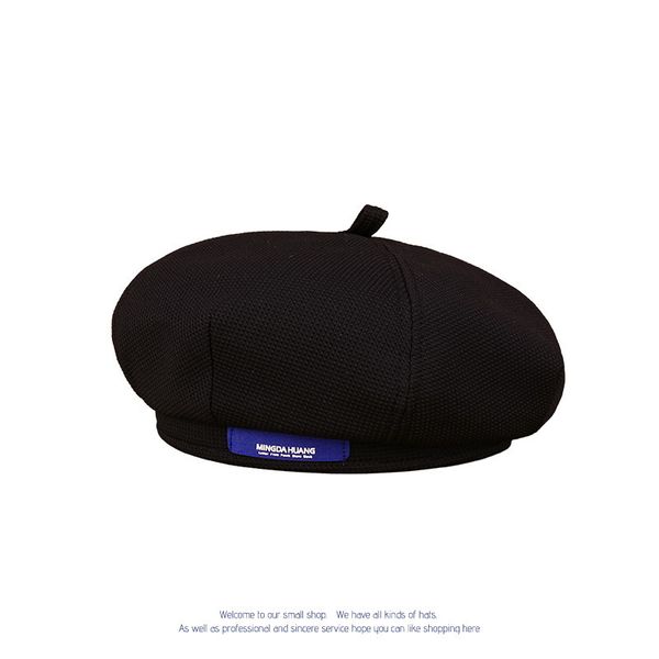 

autumn hat autumn winter ladies trend pumpkin letter painter beret, Blue;gray