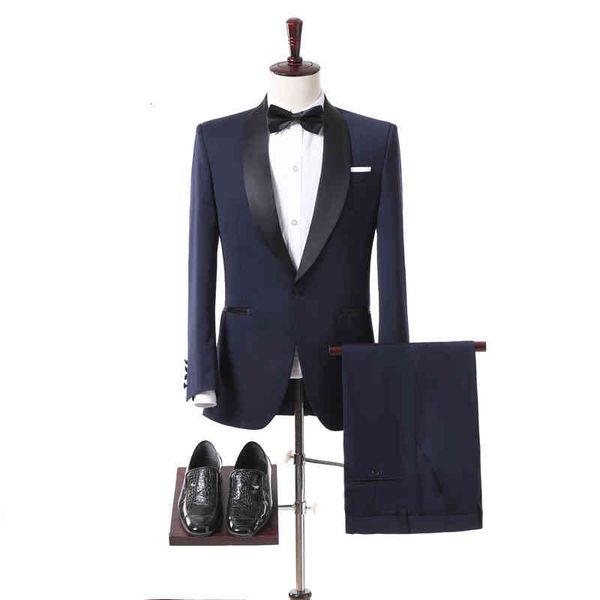 

men's suits & blazers suit korean slim fit casual groom and man dress navy men's business, White;black