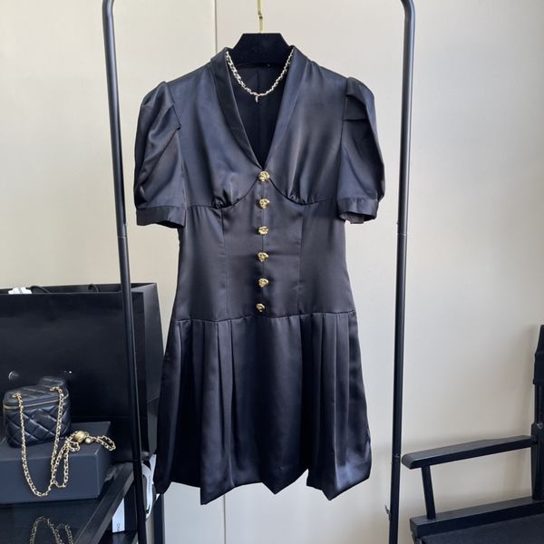 

2022 spring summer latest bud skirt design waist dress, Black