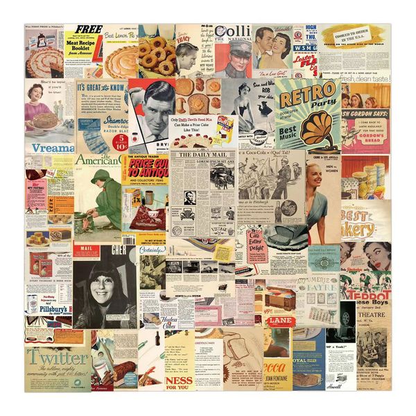 

50pcs classic retro poster graffiti car stickers for motorcycle luggage diy notebook guitar skateboard waterproof funny kid decal