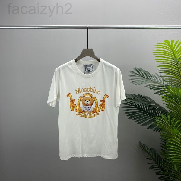 

men's t-shirts designer fashion brand european mosc short sleeve t-shirt bear letter print pattern moss ixmd, White;black