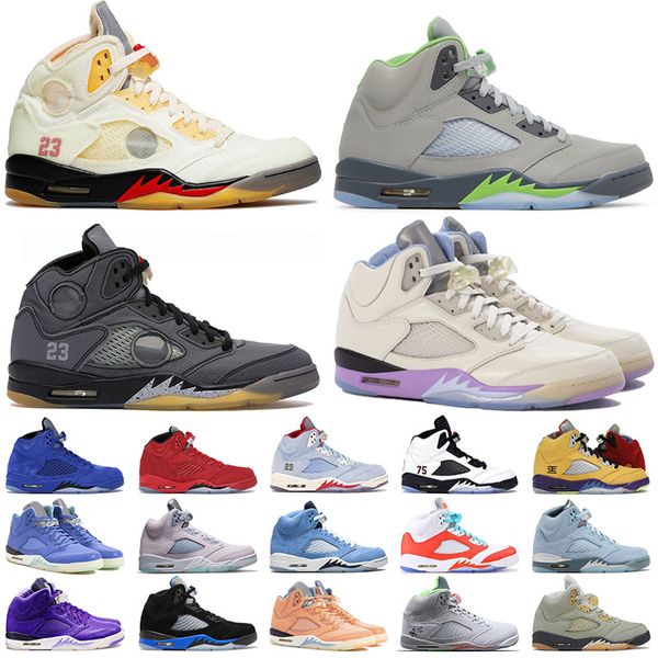 

2022 new dj khaled jumpman 5 5s v mens designer basketball shoes hare green beanz prfc fire red black muslin concord sports sneakers trainer