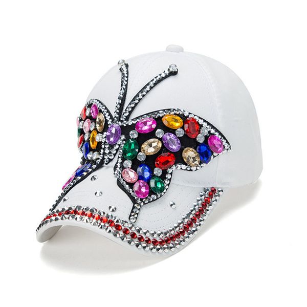 

baseball cap butterfly diamond denim cap fashion versatile outdoor, Blue;gray