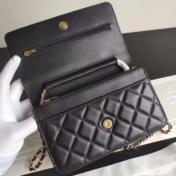

5A 2022 new top designer women's bags luxury handbags classic fashion woc wealth bag leather wallet caviar one shoulder messenger chain bag small fragrance style, Plain silver