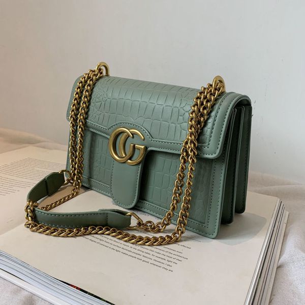 

80%2022 new luxury bags style versatile small square chain embossed texture shaped bagwomen's fashion bags