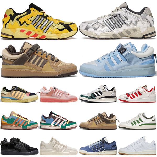 

bad bunny x forum buckle low casual shoes yellow cream blue tint core benito crew green men women outdoor trainers designer sneakers 6r6a, Black