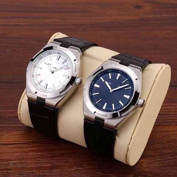 

4500v vacherost constans overeas watch designer men's mechanical leather fashion classic steel king blue, Slivery;brown