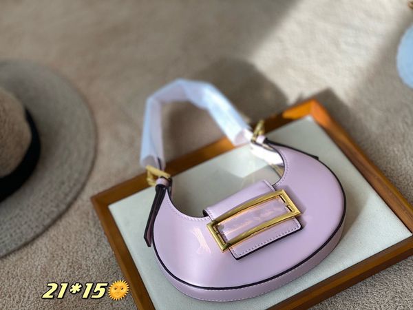 

purple fens dis vintage underarm bag women's messenger shoulder bags designer early spring patchwork color clasp crescent handheld