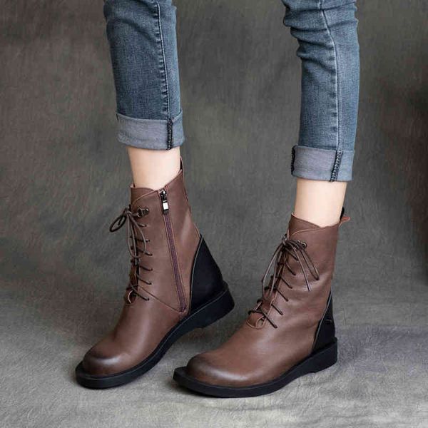 

boots autumn winter style sen women handsome british cowhide side zipper flat short boots knight boots martin lq0w, Black
