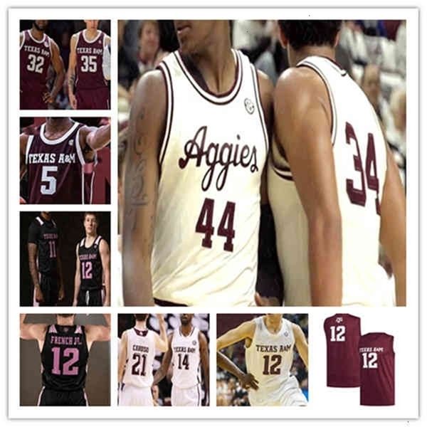 

xflspcustom 2021 texas a&m aggies college jerseys basketball emanuel miller quenton jackson andre gordon jay chandler savion flagg diarra 4x, Black