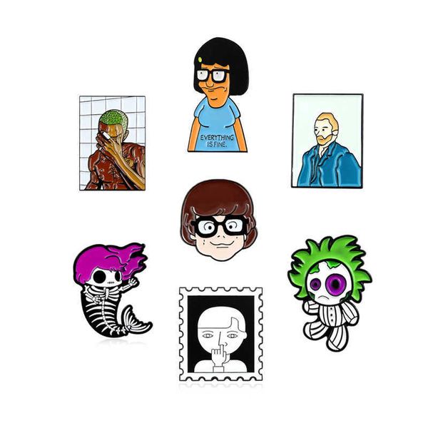 

fashion cartoon character avatar collection trend alloy brooch jewelry, Gray