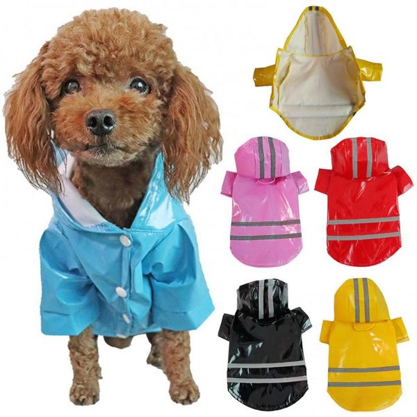 Abbigliamento per cani Impermeabili XL piccoli Impermeabile riflettente Impermeabile Teddy Puppy Giacca con cappuccio Cappotto Pet Cani di taglia grande Vestiti per giorno di pioggiaCane