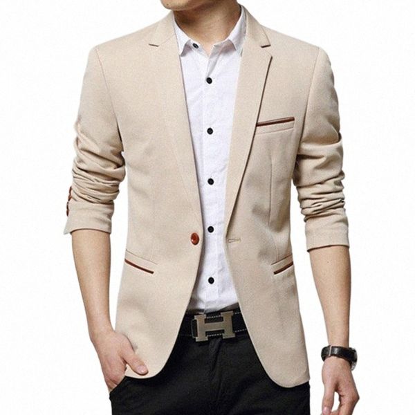 

men's suits & blazers good quality blazer men autumn coat youth slim jacket casual single button masculino t14l#, White;black
