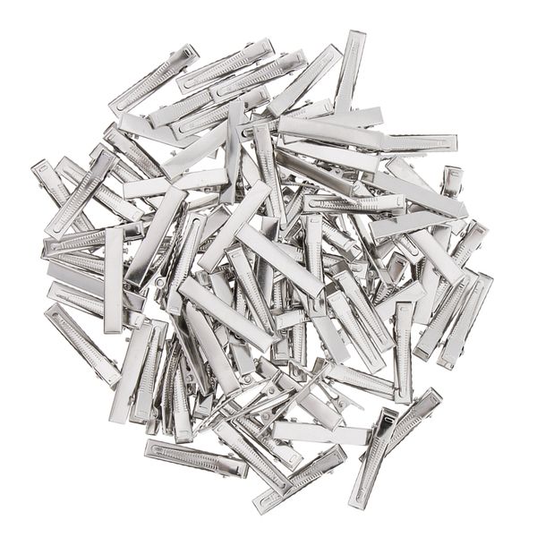 100pcs Diy Silver Color Metal Girls Clipe de cabelo Crocodilo Aligador de dentes Brows Barrette Duckbill Clip