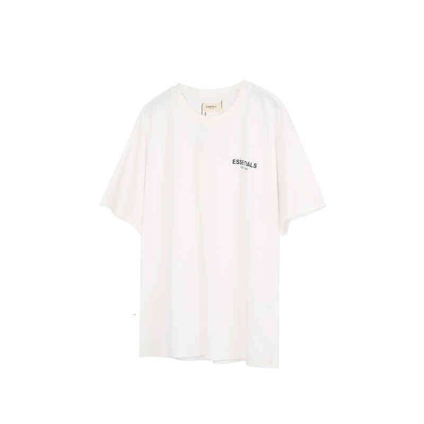 

50% discount fashion high street summer new brand feel of god essentials double line small label t-shirt factory sales, White;black