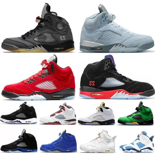 

5s basketball shoes men sneakers trainers black metallic fire red oreo sp michigan laney-royal 6s unc sport 7-13