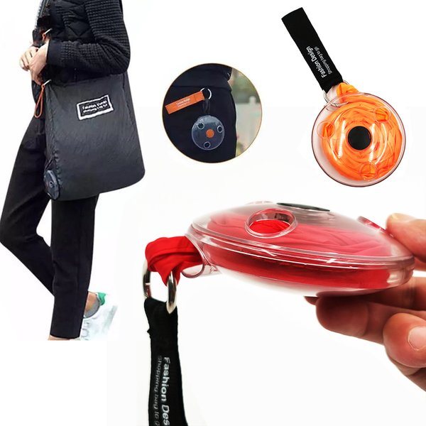 

rolling shopper bag portable folding small disc shopping bag travel storage bags reusable shoulder supermarket organizer pouch